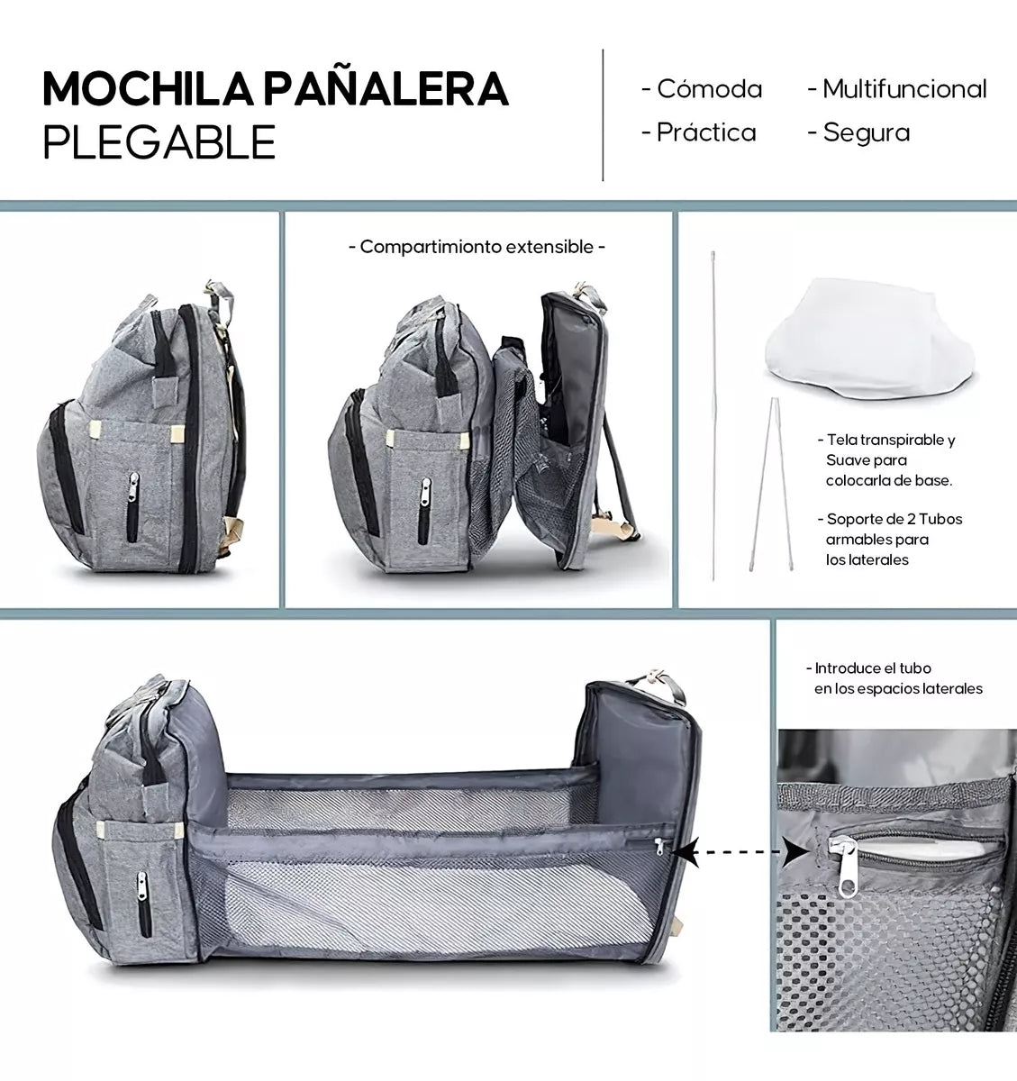 PañaleraSmart- Multifuncional Reforzada + Cuchara Tetero
