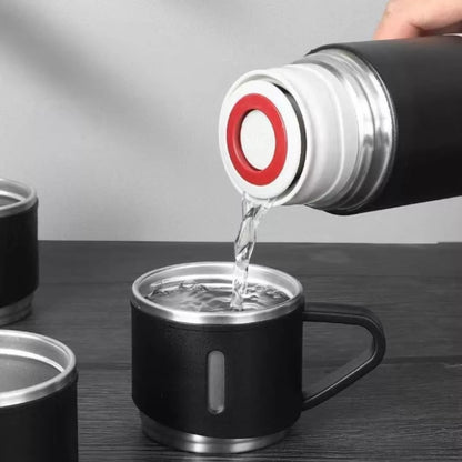 ThermiZen - Set Termo X3vasos Portatil 500ml Acero