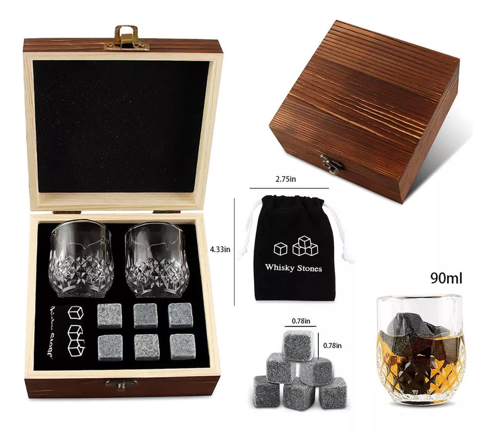 RocaLuxury -  Piedras Lujo + Juego De Vasos Finos