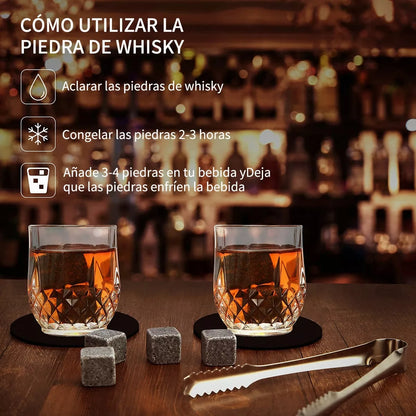 RocaLuxury -  Piedras Lujo + Juego De Vasos Finos