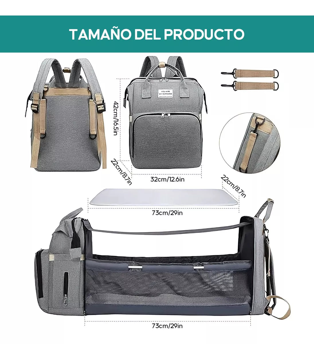 PañaleraSmart- Multifuncional Reforzada + Cuchara Tetero