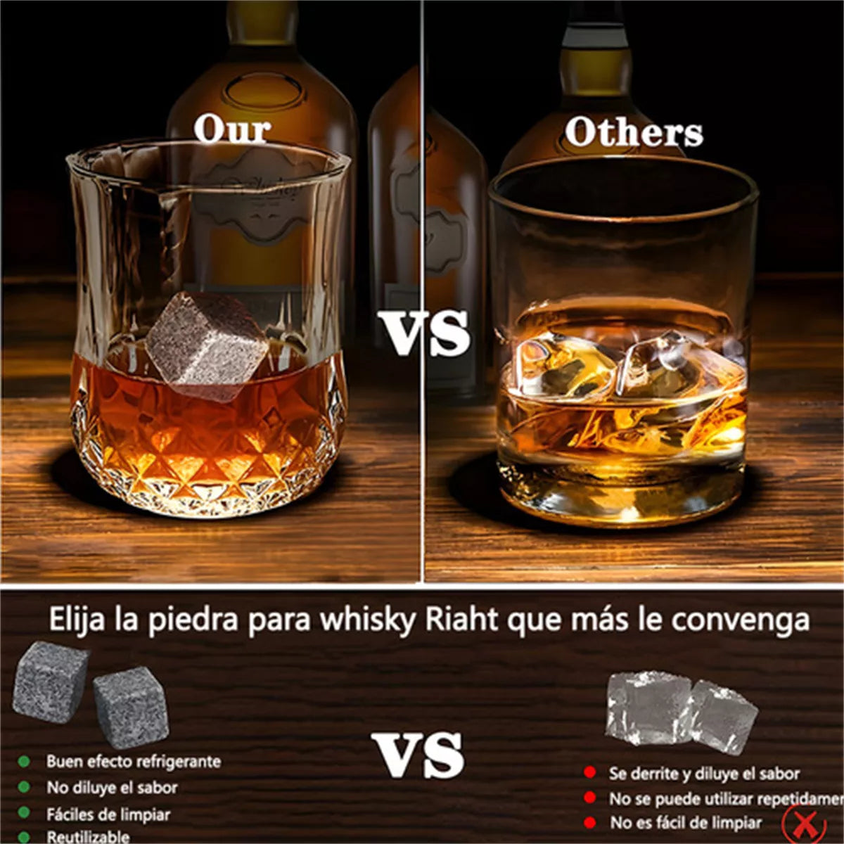 RocaLuxury -  Piedras Lujo + Juego De Vasos Finos